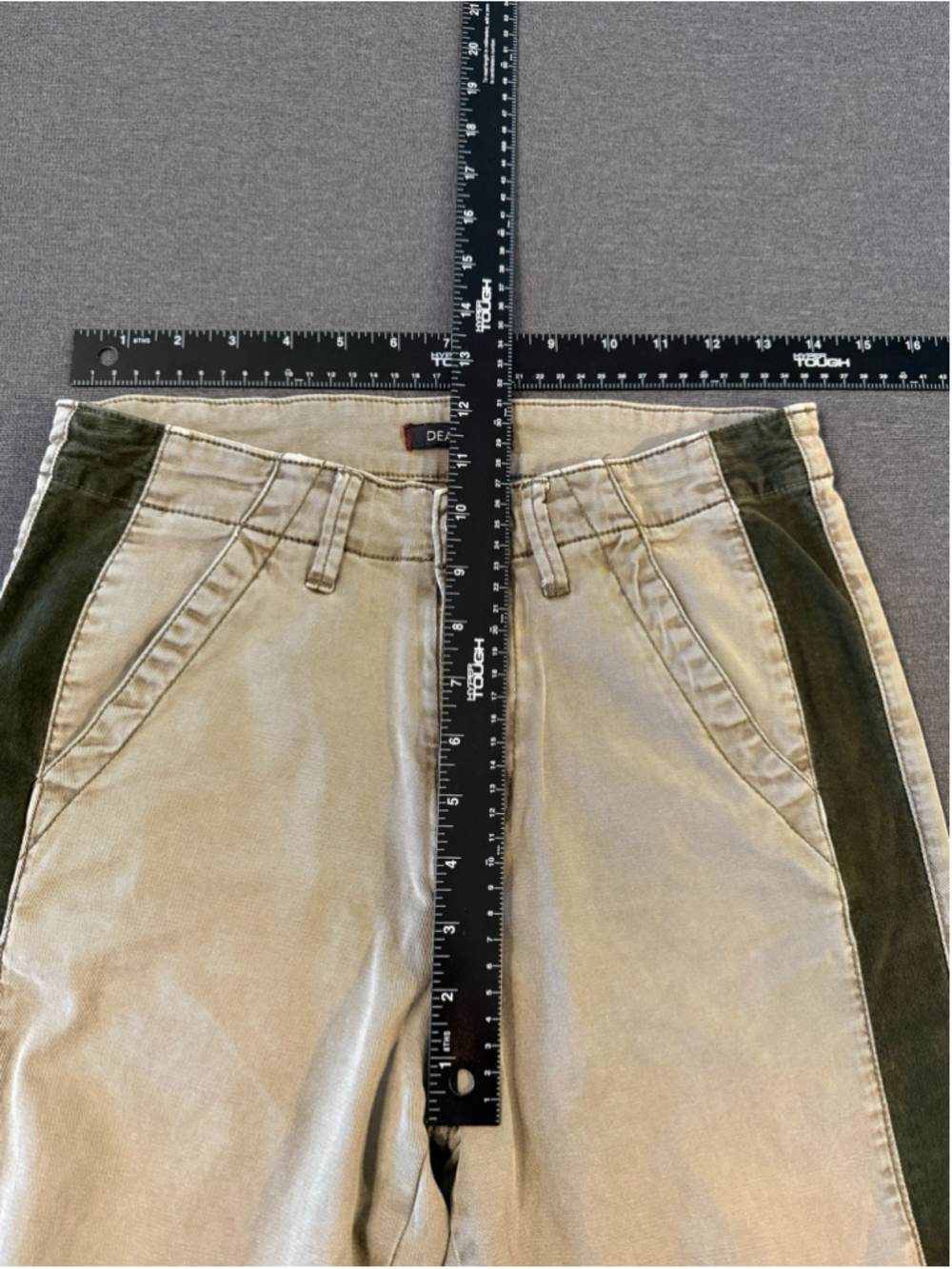 Dear John Olive Green Contrast Side Stripe Jogger Pants Utility Cargo Size 28 - Picture 12 of 14
